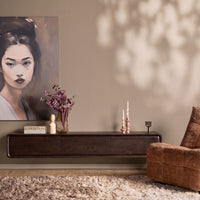 Zwevend tv-meubel Allure bruin mangohout 160 cm