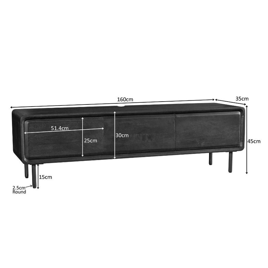 Zwevend tv-meubel Allure bruin – 160 x 35 x 30 cm