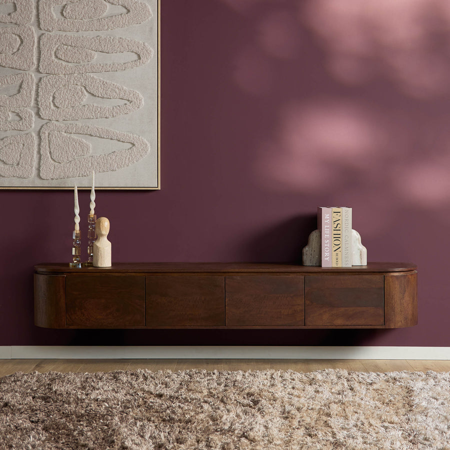 TV cabinet Excellent Brown – Zwevend aan de muur