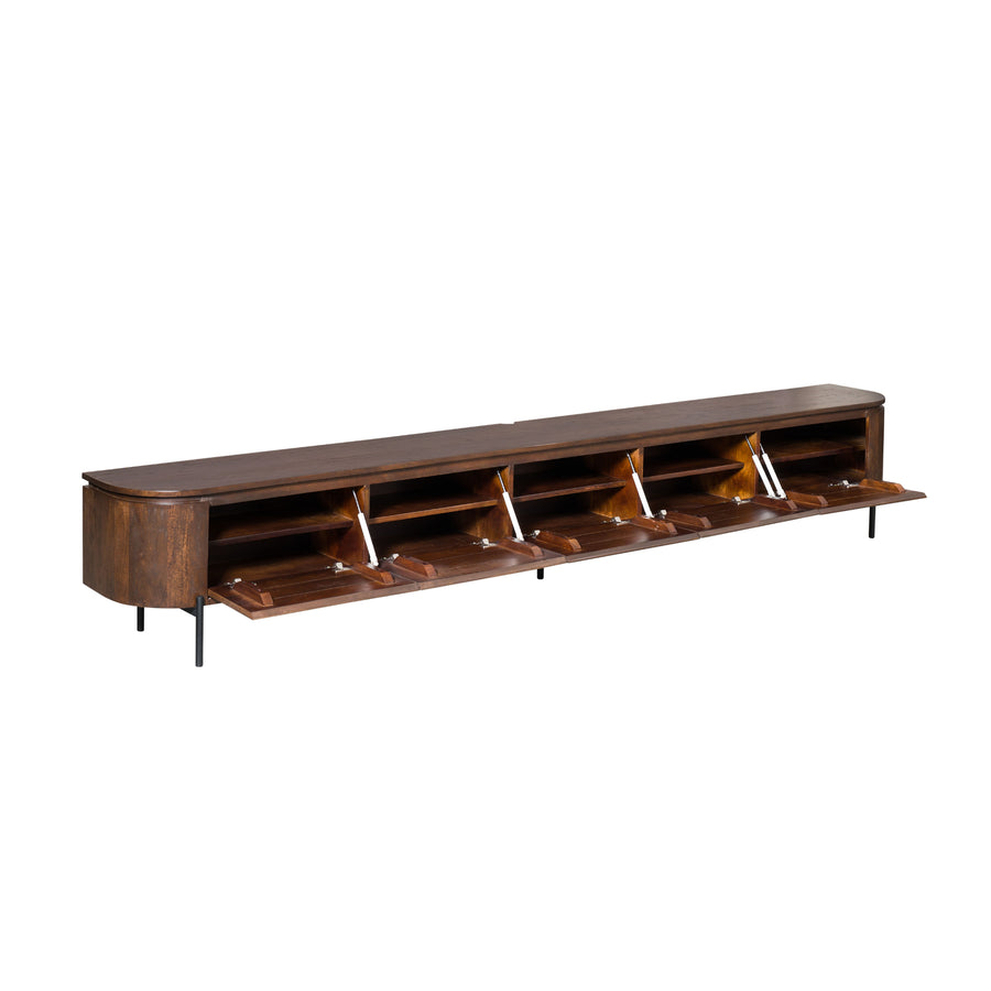 TV unit Excellent Brown – Vijf kleppen met klepsteun