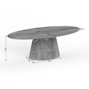 Afmetingen Ovale eettafel Solana naturel - 240 cm
