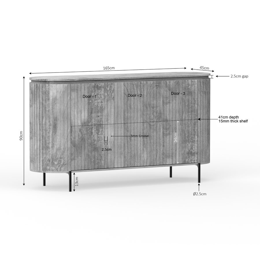 Dressoir Solana naturel – 165 x 45 x 90 cm