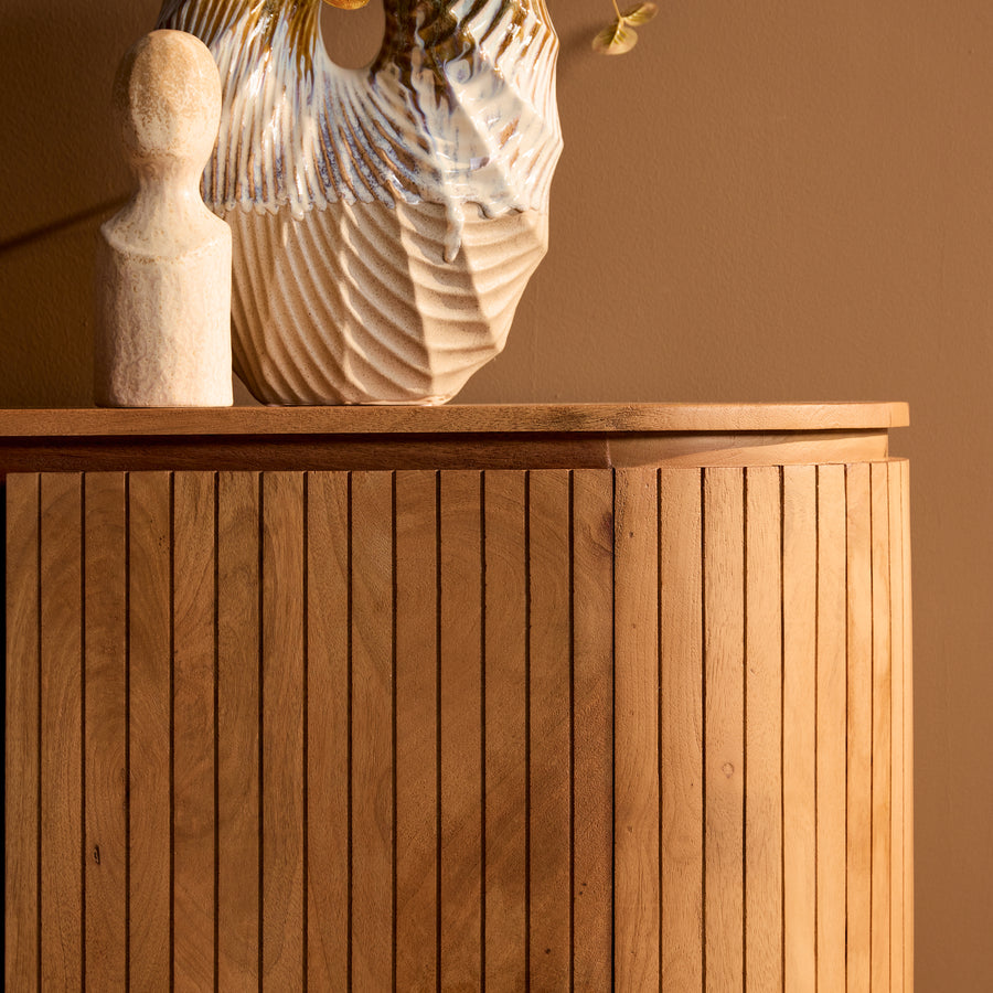 Dressoir Solana naturel – Latten rondom, ovaal blad