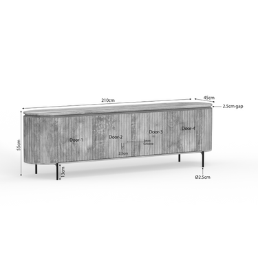TV-meubel Solana naturel | 210 cm