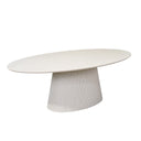 Ovale eettafel Solana zand - 210 cm - schuin vooraanzicht