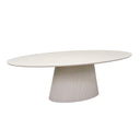 Ovale eettafel Solana zand - 240 cm - schuin vooraanzicht