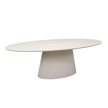Ovale eettafel Solana zand - 240 cm - schuin vooraanzicht