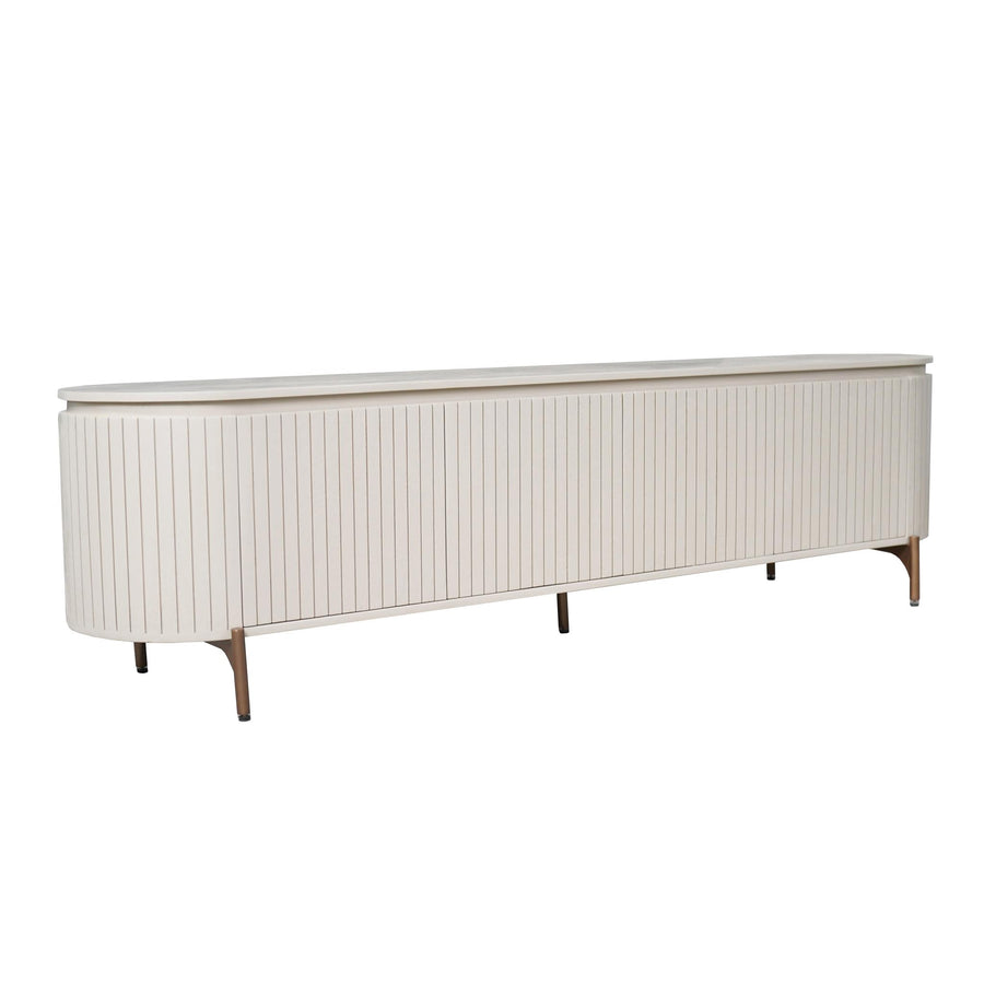 TV unit Solana sand mango wood 210 cm – Bronskleurige poten