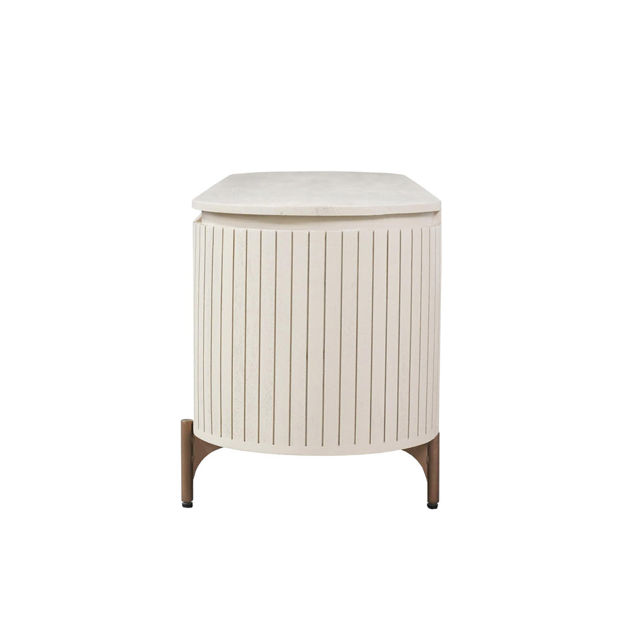 TV unit Solana sand mango wood 210 cm – Ribbels rondom