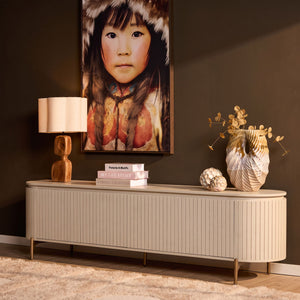 Tv-meubel Solana zand mangohout 210 cm