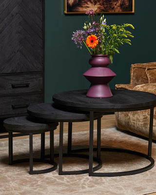 Salontafel Triole All Black | Set van 3 - Mooier Thuis