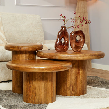 Couchtisch-Set Maya Natur | 3-teilig