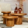 Salontafelset Maya naturel salontafel 3-delig - naturel en bruin - Mooier Thuis