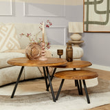 Salontafelset Ohio naturel salontafel 3-delig - naturel en bruin - Mooier Thuis
