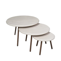Ronde salontafelset Ohio Zand Mangohout 70 cm - Mooier Thuis