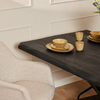 Starfurn Boomstam eettafel Boston | Zwart | 160 cm - Mooier Thuis