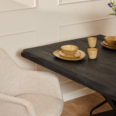 Boomstam eettafel Boston | Zwart | 160 cm