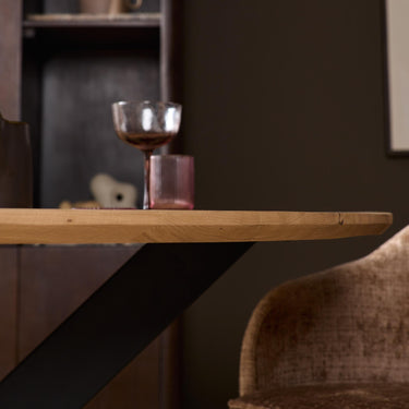 Starfurn Ronde eettafel Ferris | Naturel/zwart | Ø150 cm - Mooier Thuis