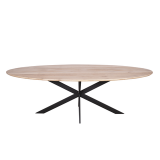 Ovale eettafel Ferris | Naturel/zwart | 210 cm