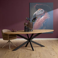 Ovale eettafel Ferris | Naturel/zwart | 240 cm - Mooier Thuis