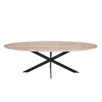 Starfurn Ovale eettafel Ferris | Naturel/zwart | 240 cm