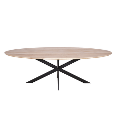 Ovale eettafel Ferris | Naturel/zwart | 240 cm