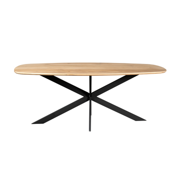 Deens ovale eettafel Ferris | Naturel/zwart | 200 cm