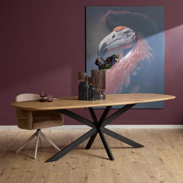 Deens ovale eettafel Ferris | Naturel/zwart | 240 cm