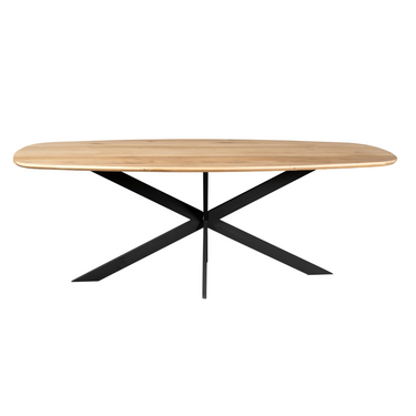 Deens ovale eettafel Ferris | Naturel/zwart | 240 cm