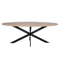 Starfurn Ovale eettafel Ferris | Naturel/zwart | 180 cm