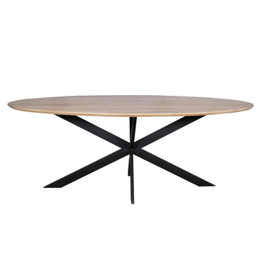 Ovale eettafel Ferris | Naturel/zwart | 280 cm