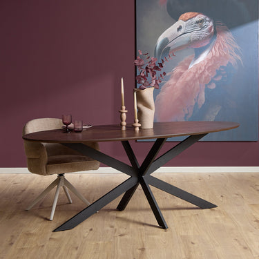 Ovale eettafel Ferris | Bruin | 180 cm