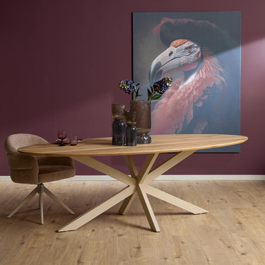 Ovale eettafel Ferris | Naturel/zand | 240 cm