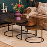 Salontafelset Xaro goud salontafel 3-delig - sfeervol in een Modern interieur - Mooier Thuis