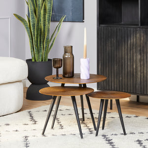 Beistelltisch-Set Ryas Gold | 3-teilig