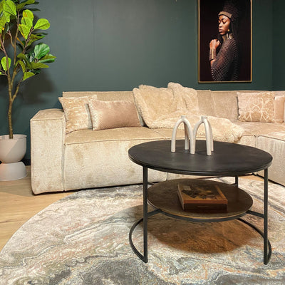 Salontafel Lecia zwart goud | 80 cm