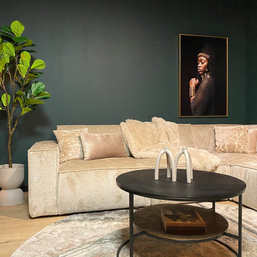 Salontafel Lecia zwart goud | 80 cm