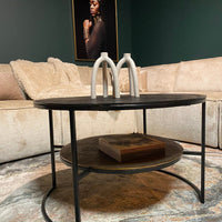 Salontafel Lecia zwart goud | 80 cm - afbeelding 2