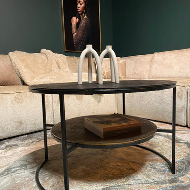 Salontafel Lecia zwart goud | 80 cm
