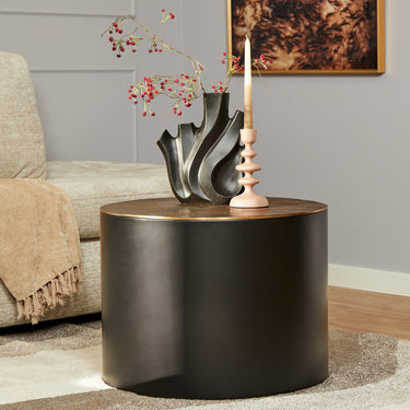 Salontafel Fiore zwart/goud | 60x60 cm