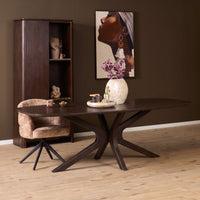 Deense ovale eettafel Milo bruin mangohout 240 cm