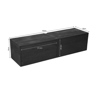Zwevend TV-meubel Vision zwart | 120 cm