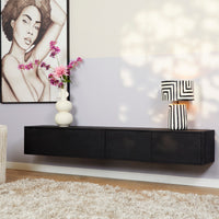 Zwevend TV-meubel Vision zwart | 200 cm - Mooier Thuis