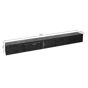 Zwevend TV-meubel Vision zwart | 280 cm