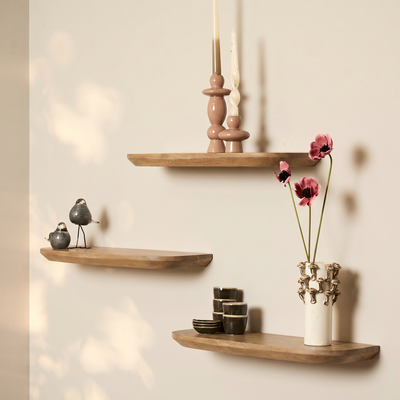 Wandplank Gusta | 60 cm | Set van 3 | Licht mango