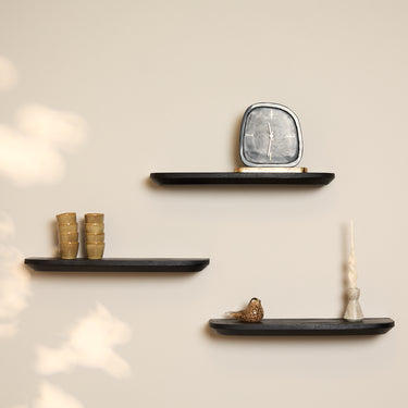 Wandplank Gusta | 60 cm | Set van 3 | Zwart