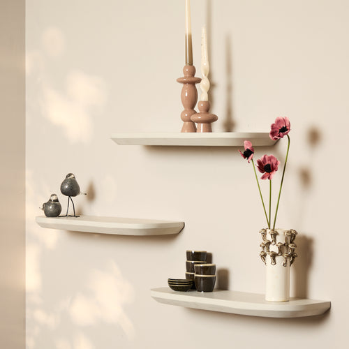 Wandplank Gusta | 60 cm | Set van 3 - zand - Mooier Thuis