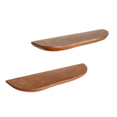 Wandplank Live Edge | 60 cm | Set van 2 | Naturel