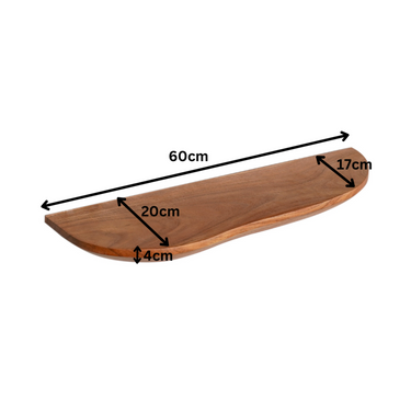 Wandplank Live Edge | 60 cm | Set van 2 | Naturel