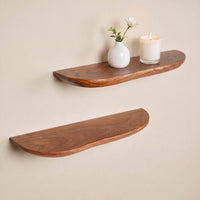 Wandregal Live Edge | 60 cm | 2er Set | Natur